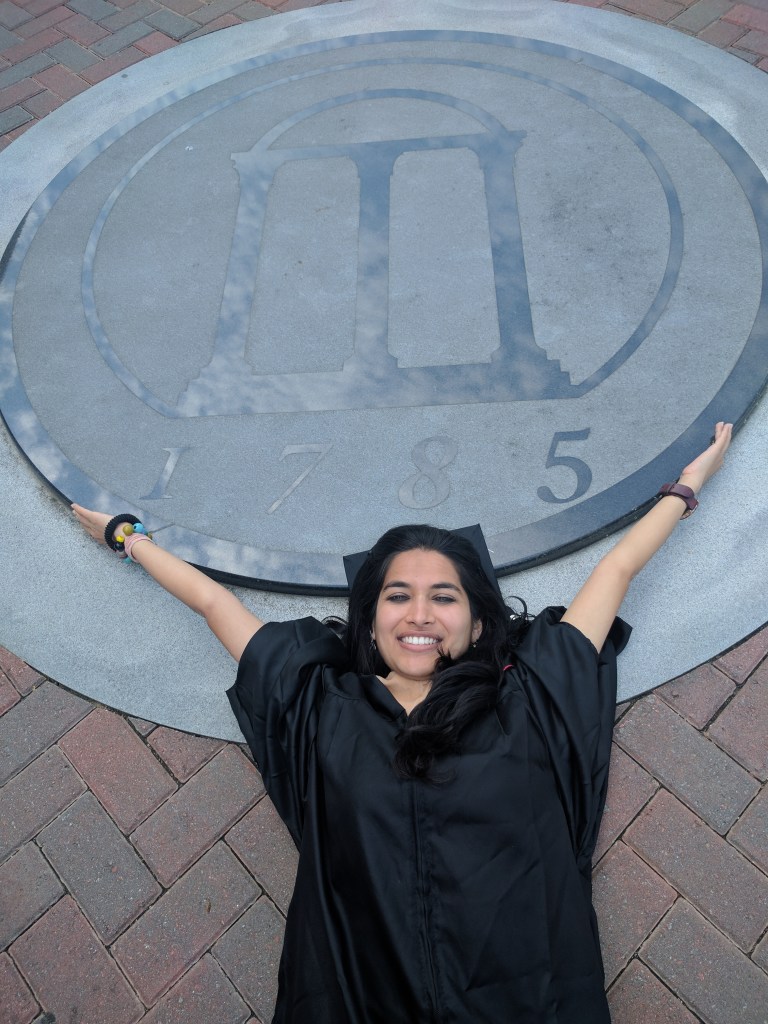 A picture of me on my graduation day.